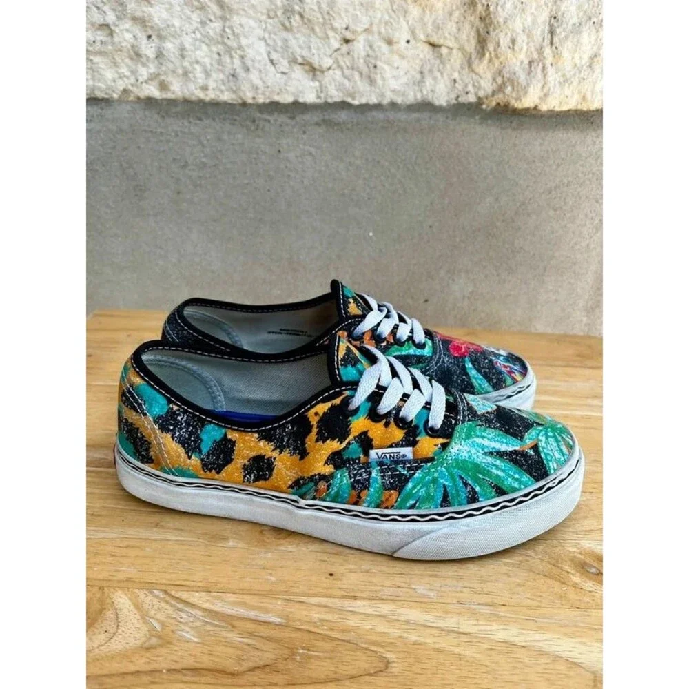 Vans x Crayola Authentic Multi Print Leopard Floral Sneakers Women’s 7 Men’s 5.5